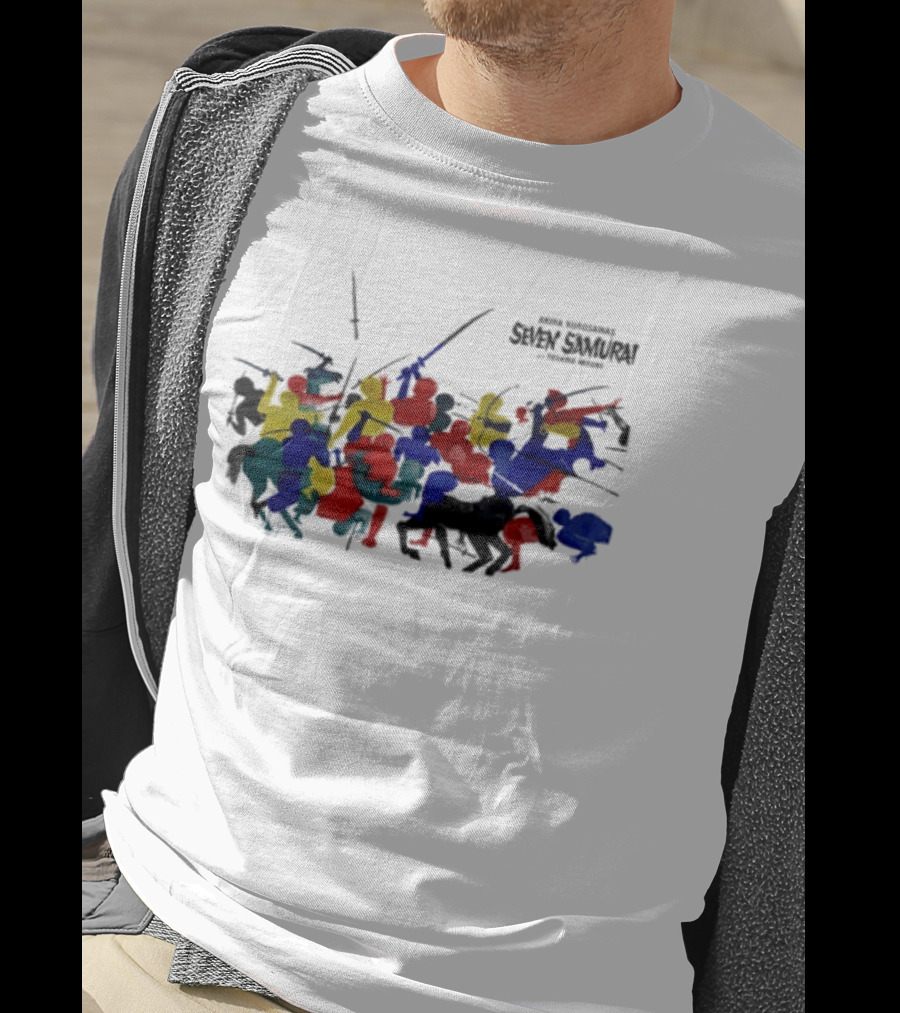 Andafterthat Akira Kurosawa Seven Samurai Painted Battle Scene T-Shirt