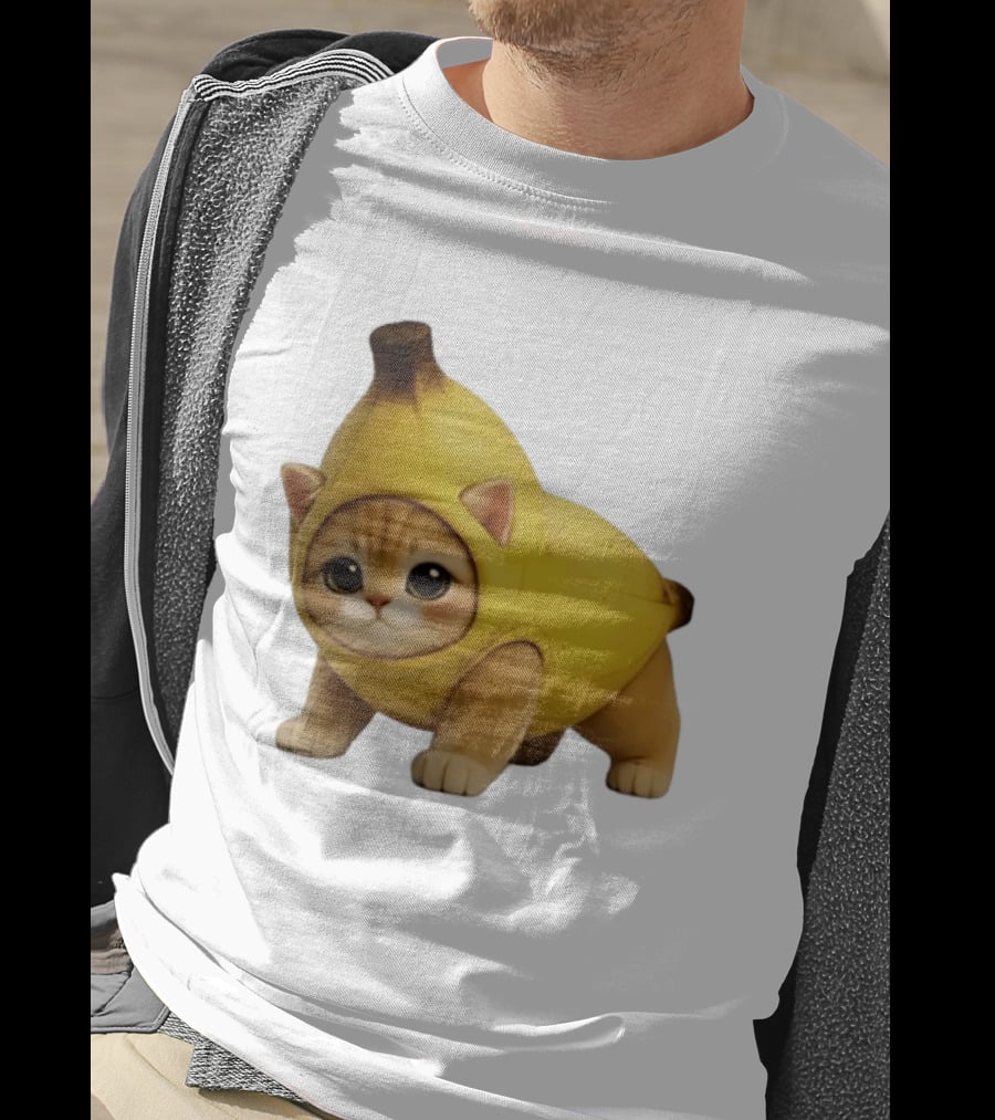 Banana Kitty Cute Cat In Fruit Costume T-Shirt