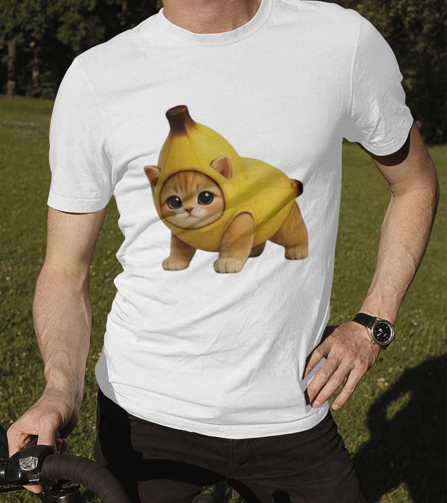 Banana Kitty Cute Cat In Fruit Costume T-Shirt