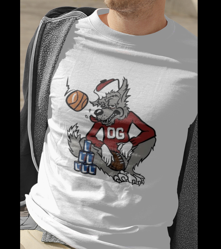 Nc State Wolfpack NCAA Game Day Tailgate Sports Basketball Wolf With Blocks T-Shirt