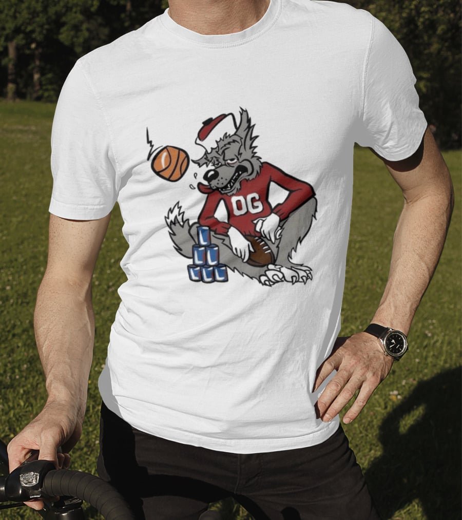 Nc State Wolfpack NCAA Game Day Tailgate Sports Basketball Wolf With Blocks T-Shirt
