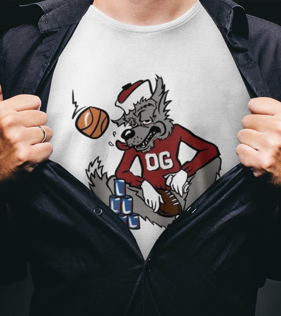 Nc State Wolfpack NCAA Game Day Tailgate Sports Basketball Wolf With Blocks T-Shirt