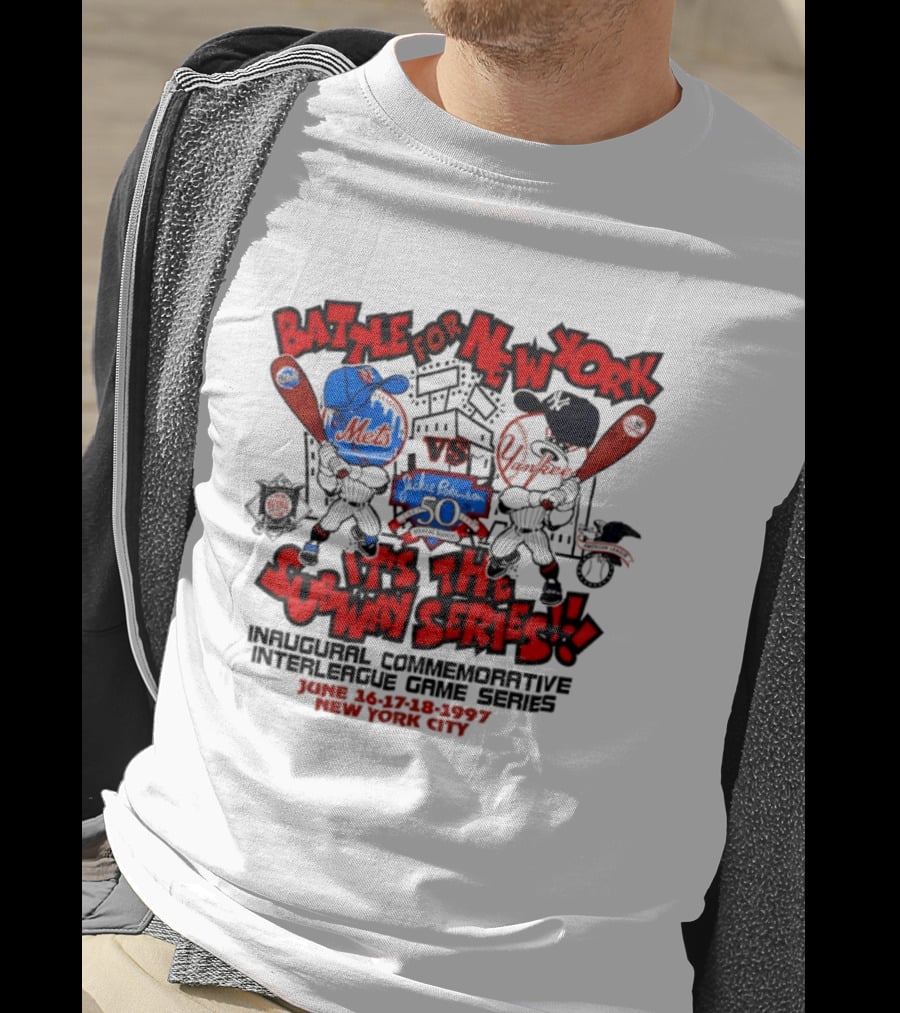 Battle For New York Vs It's The Subway Series Unpoliced Combative Interleague Game Series New York City T-Shirt