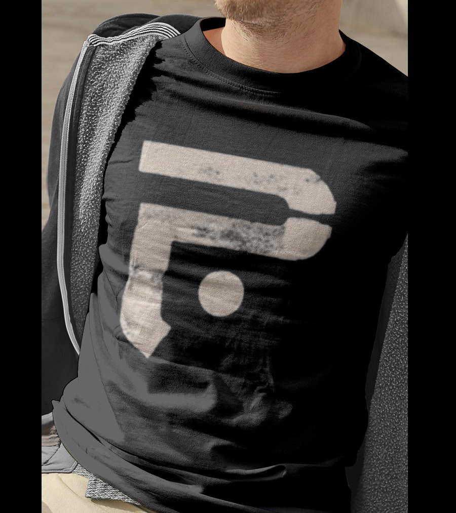 A Pale White Dot Abstract Symbol With Textured Circular Motif T-Shirt