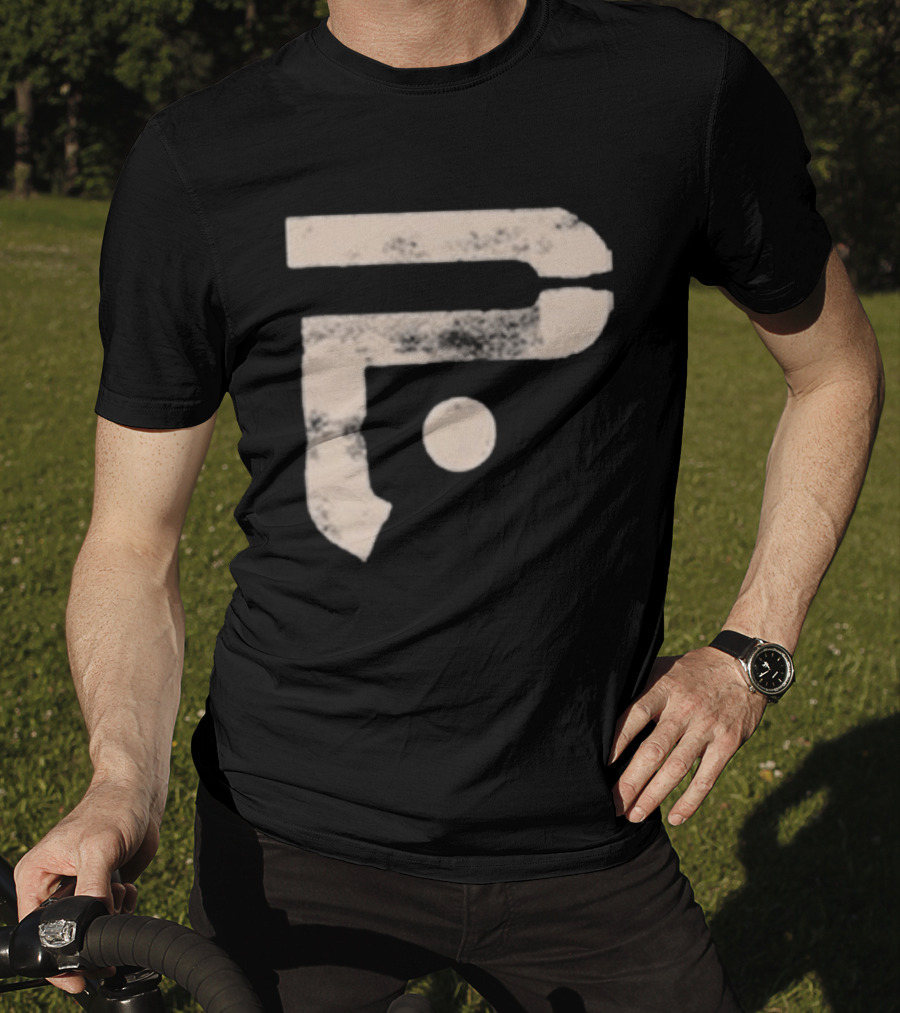 A Pale White Dot Abstract Symbol With Textured Circular Motif T-Shirt