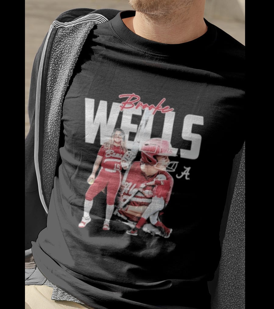 Brooke Wells Alabama Softball Crimson Tide Player Collage T-Shirt