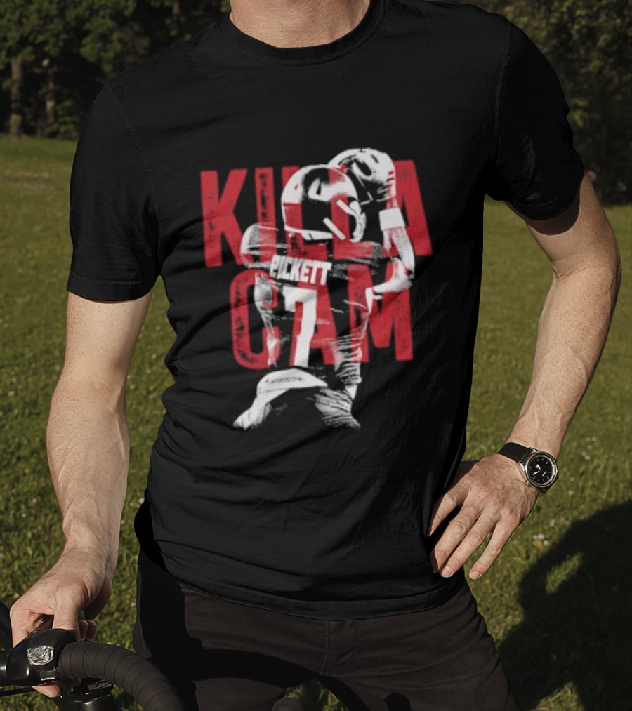 Killa Cam Pickett Kansas Jayhawks 7 Bitmap Overlay T-Shirt
