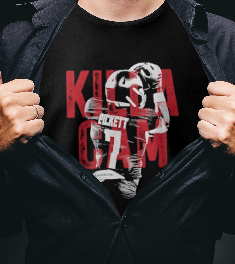 Killa Cam Pickett Kansas Jayhawks 7 Bitmap Overlay T-Shirt