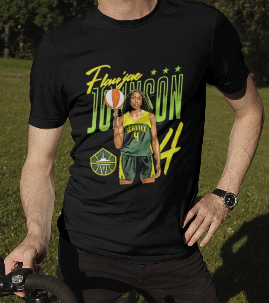 Flau'jae Johnson 4 Seattle Storm Basketball Star Pose T-Shirt
