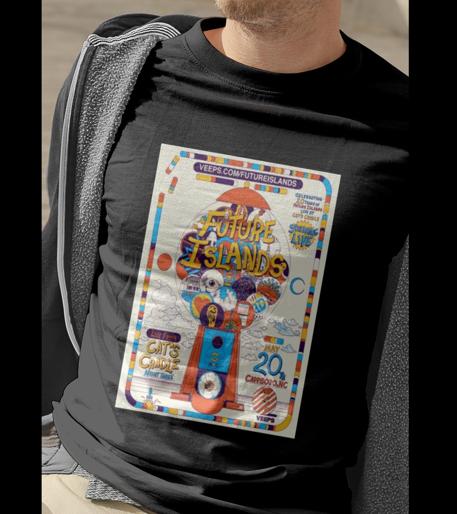 Future Islands Live At Cat's Cradle Carrboro NC May 20 Celebrating 20 Years Streaming Veeps T-Shirt