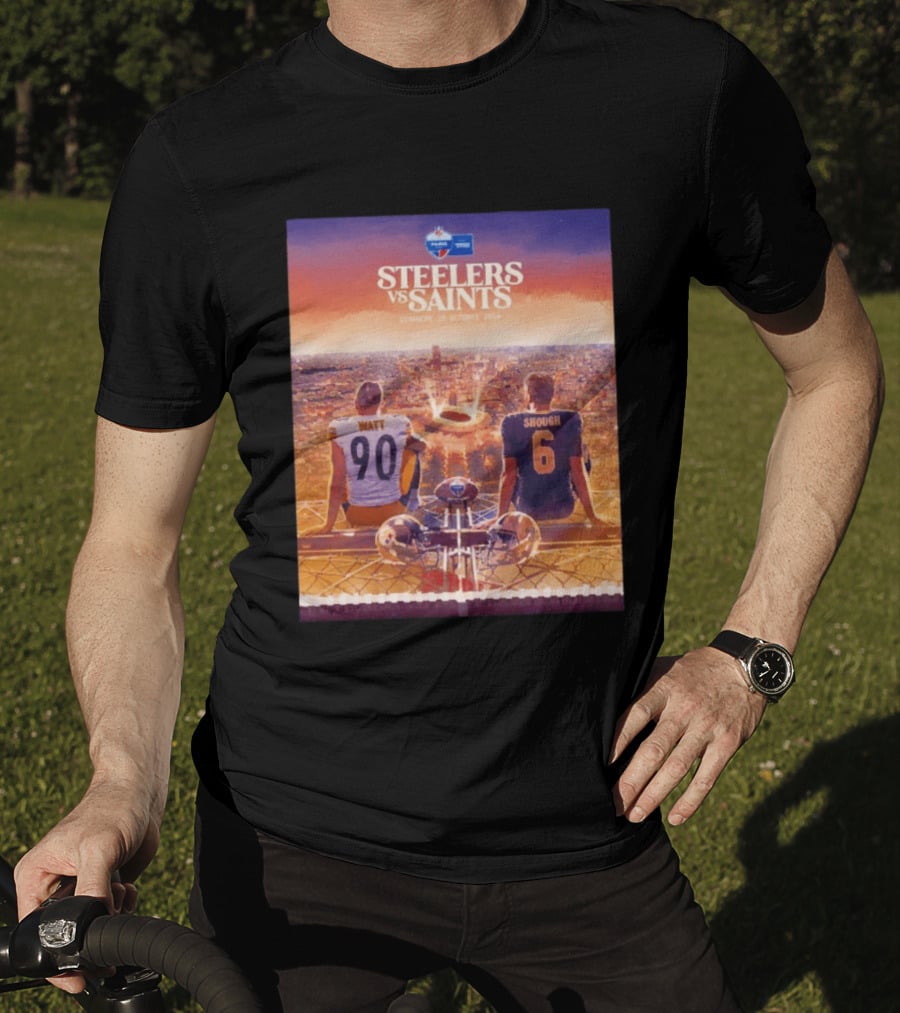 Steelers Vs Saints Paris Game Dimanche 25 Octobre 2026 Watt Shough T-Shirt