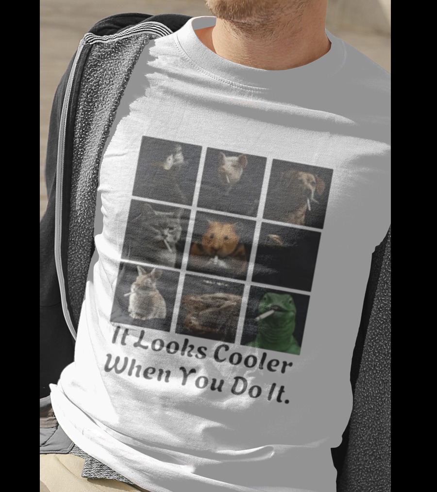 Animals Smoking It Looks Cooler When You Do It Cats Dogs Rodents Reptiles Smoking T-Shirt