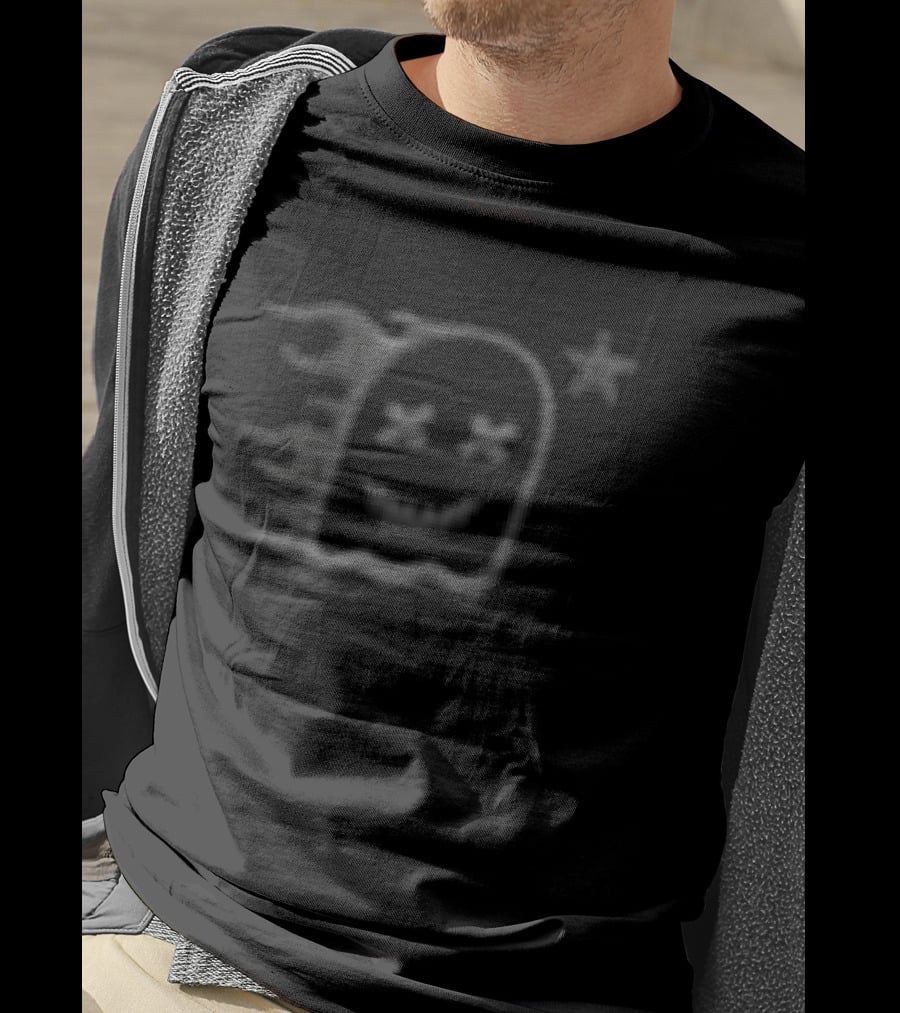 Ghost Racing Y2K Star Face With Flames T-Shirt
