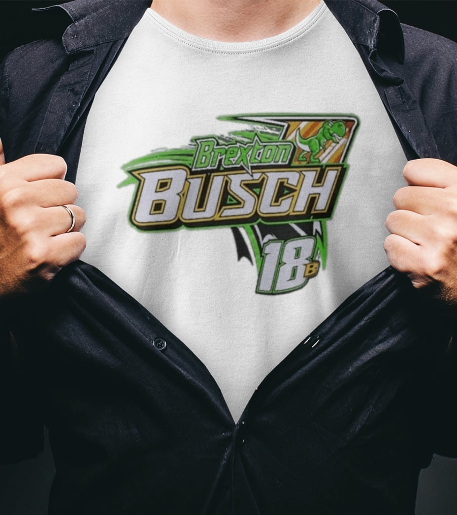 Brexton Busch 18B Dinosaur Racing T-Shirt