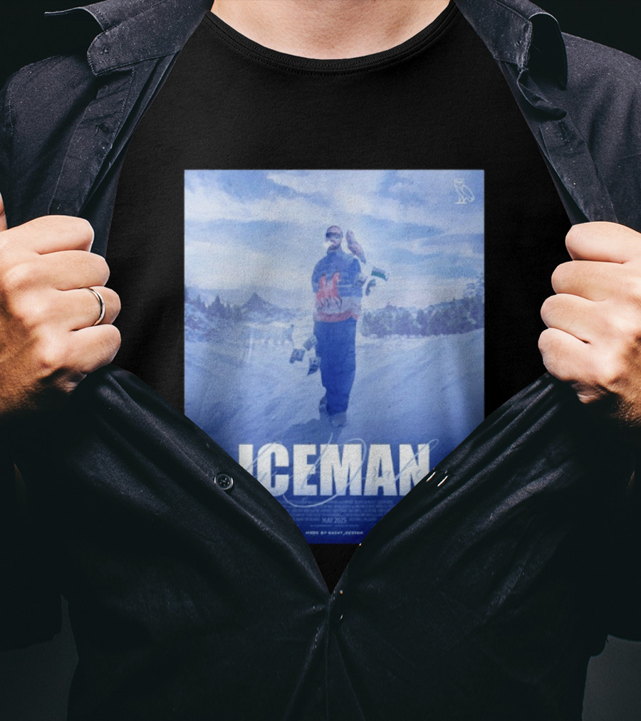 ICEMAN By Drake Featuring Saint Justin OVO Collaboration 2025 Winter Snowy Landscape T-Shirt