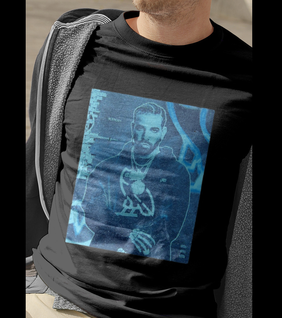 ICEMAN Owl Graphic Drake Blue Portrait With City Skyline T-Shirt