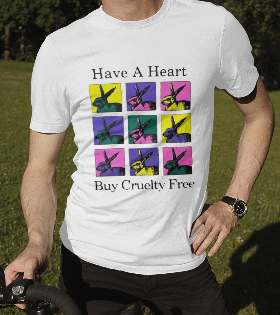 Have A Heart Buy Cruelty Free Rabbits Pop Art Style Iconic Colorful Blocks T-Shirt
