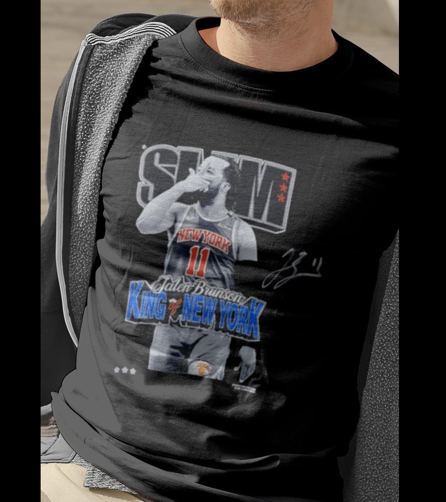 Slam Jalen Brunson King Of New York Knicks 11 Autographed Cover T-Shirt