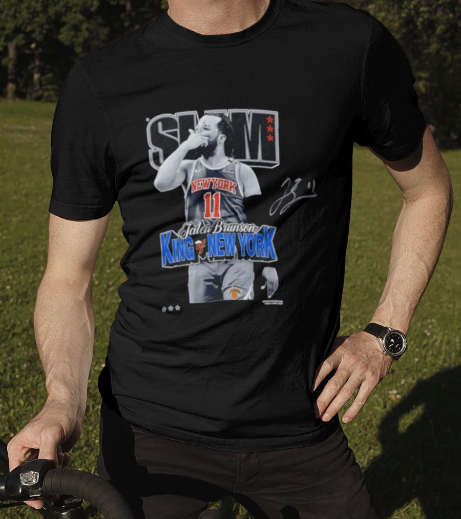 Slam Jalen Brunson King Of New York Knicks 11 Autographed Cover T-Shirt