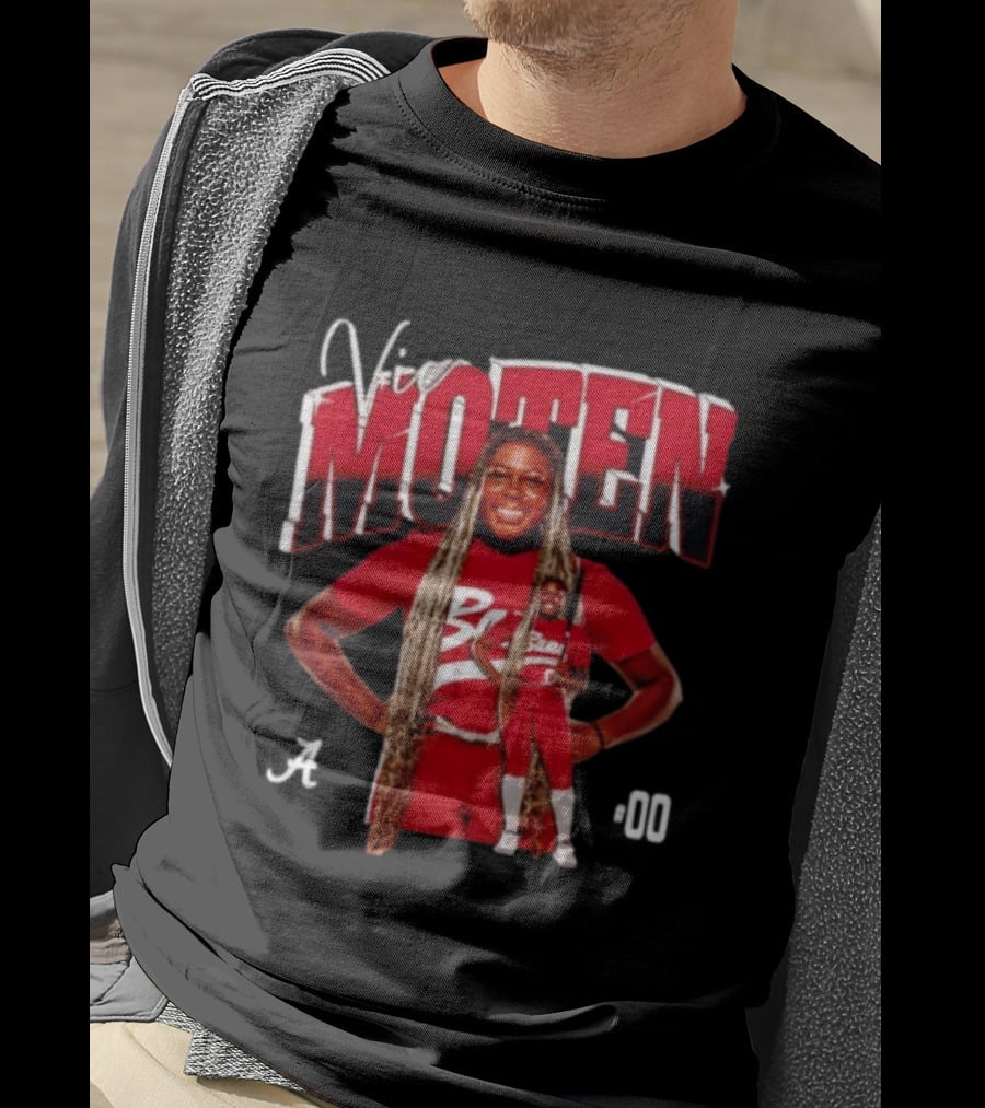 Vic Moten 00 Alabama Crimson Tide Softball Red Uniform Player Pose T-Shirt