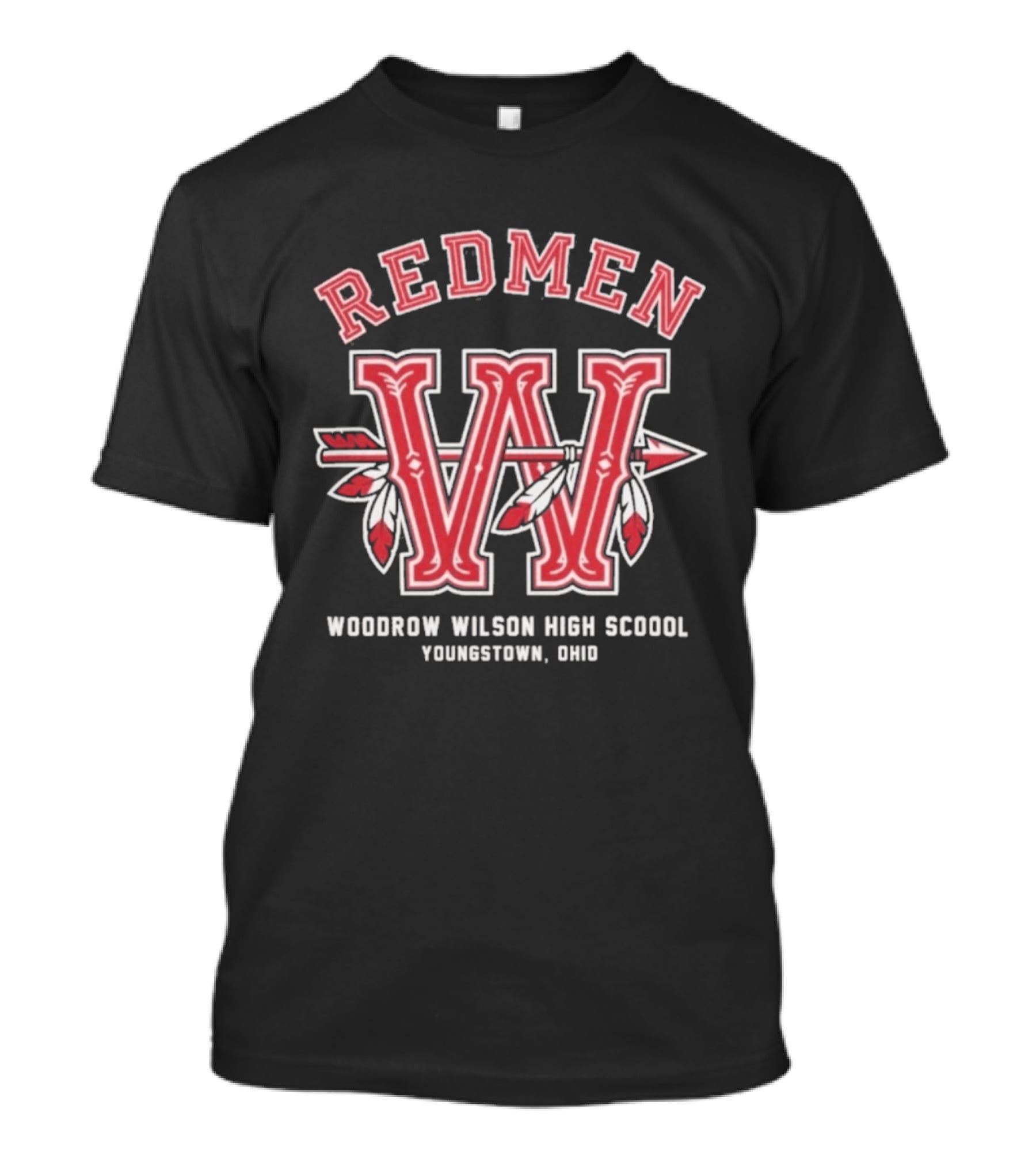 Redmen Woodrow Wilson High School Youngstown Ohio W Arrow Feathers T-Shirt