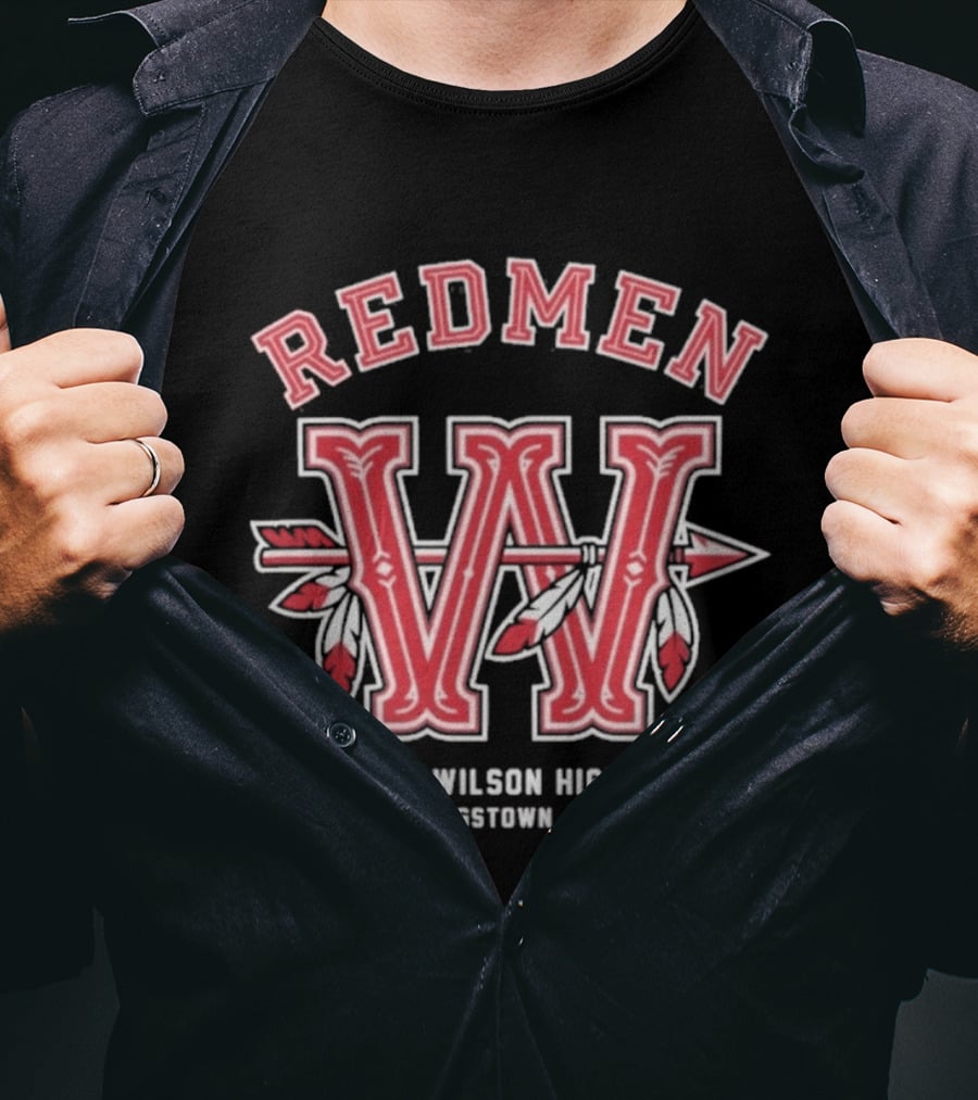 Redmen Woodrow Wilson High School Youngstown Ohio W Arrow Feathers T-Shirt