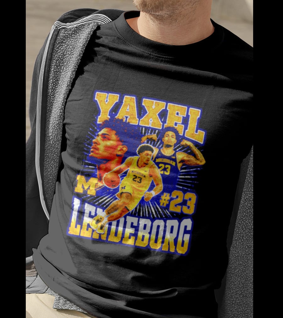 Yaxel Lendeborg Michigan Wolverines M #23 Basketball Player T-Shirt