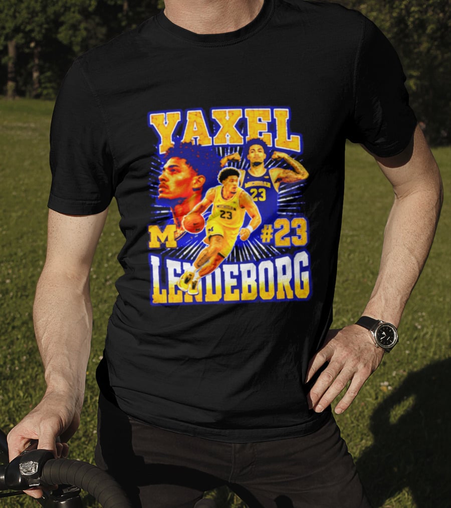 Yaxel Lendeborg Michigan Wolverines M #23 Basketball Player T-Shirt