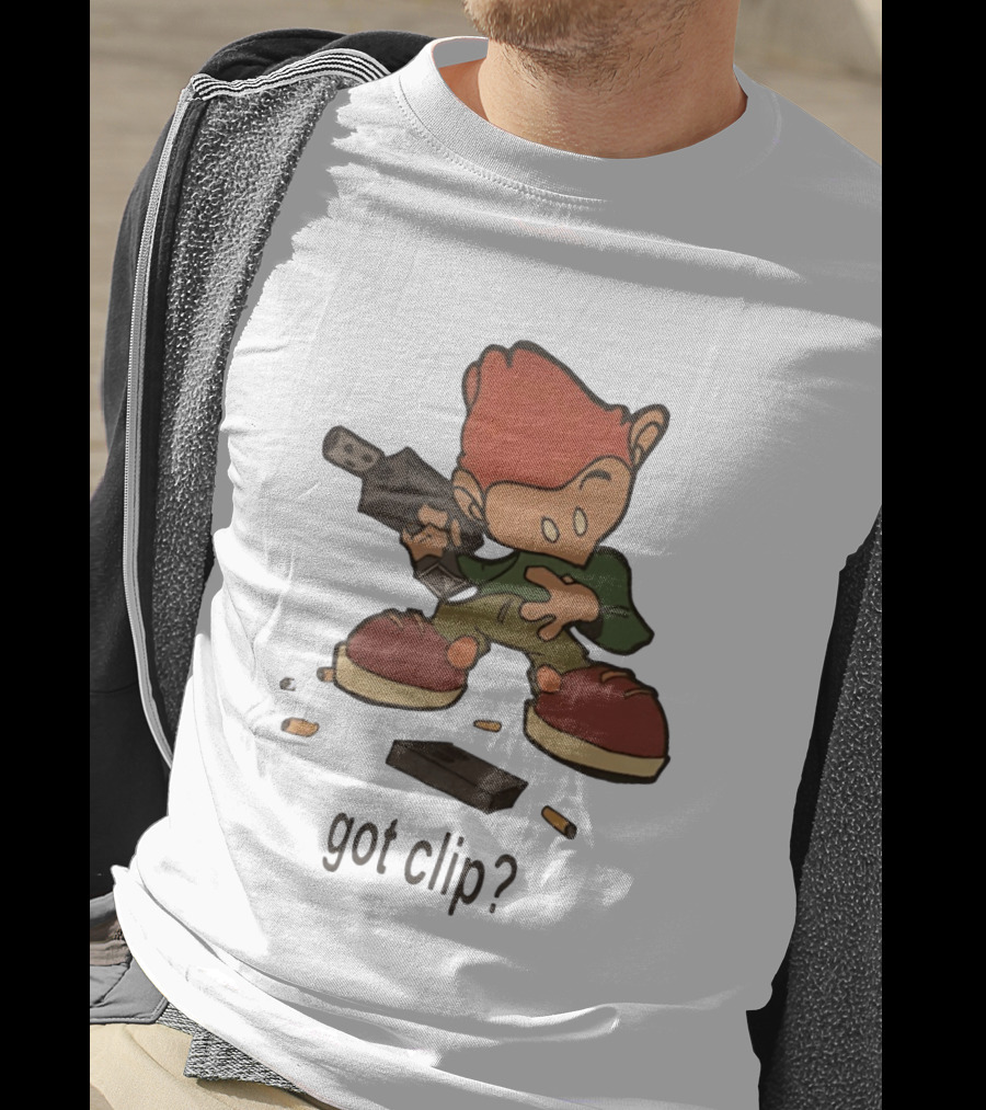 Pico Got Clip Gun Ammo Magazine Casings Retro Cartoon T-Shirt