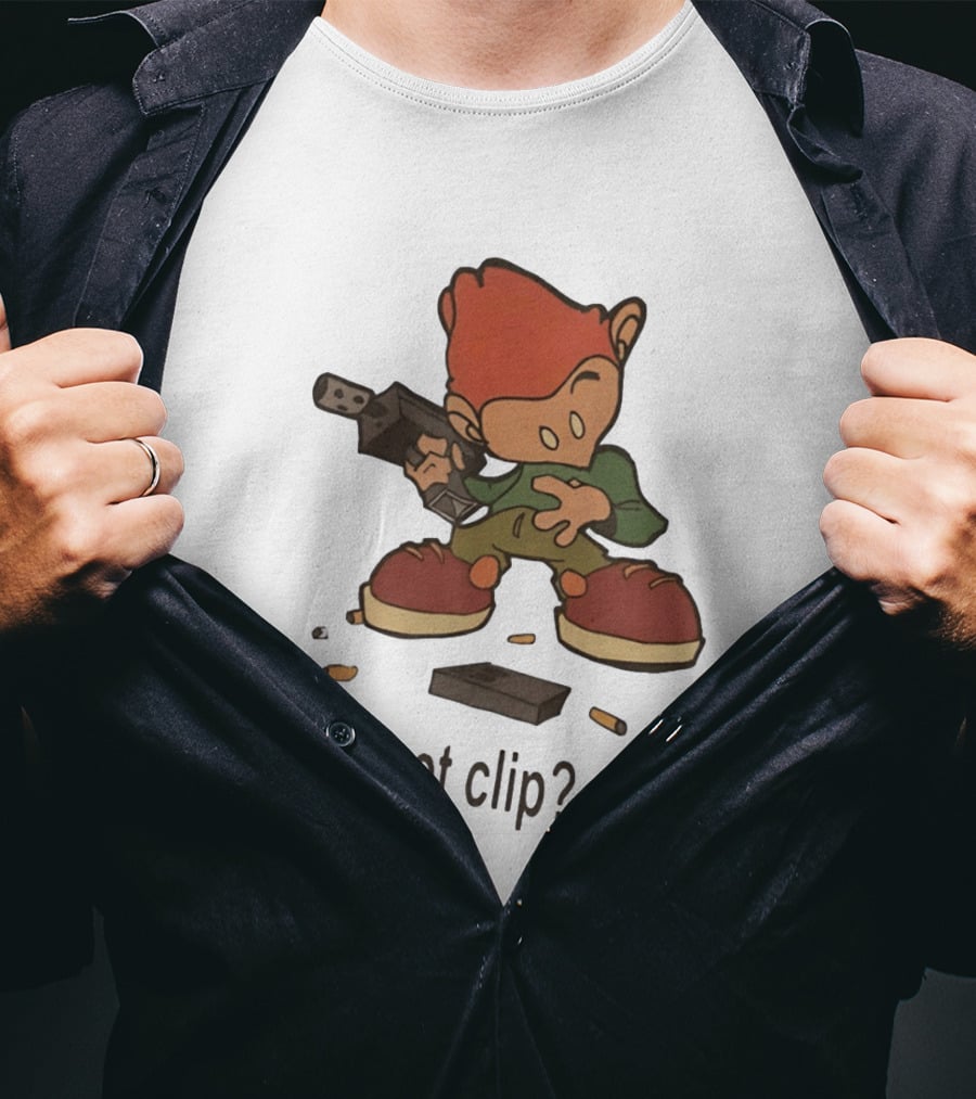 Pico Got Clip Gun Ammo Magazine Casings Retro Cartoon T-Shirt