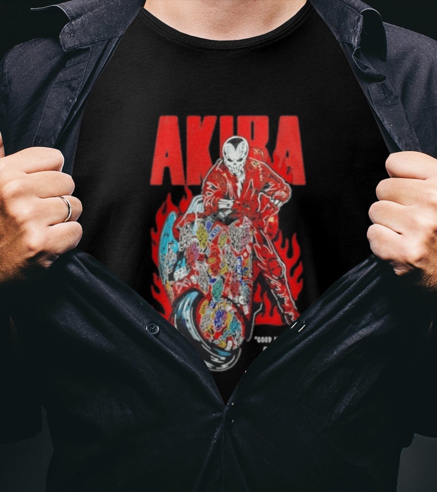 Akira Good For Health Bad For Education Iconic Motorcycle T-Shirt