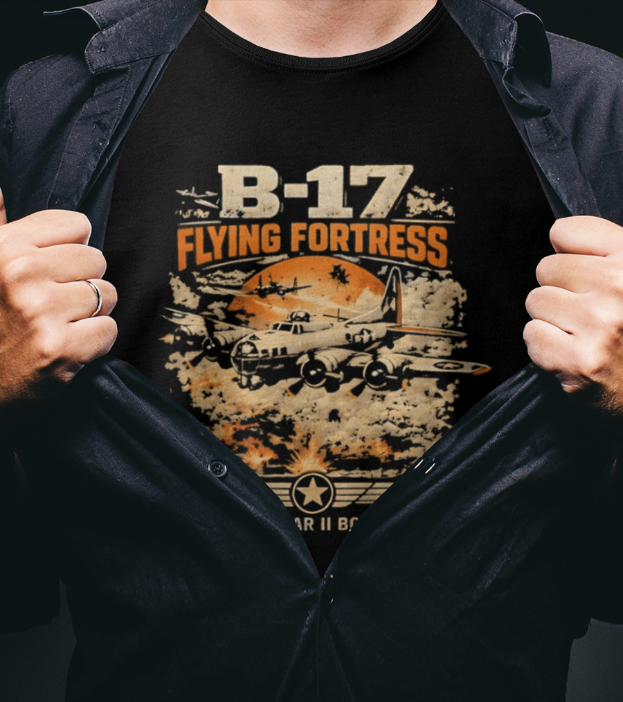 B 17 Flying Fortress World War II Bomber Vintage Aviation T-Shirt