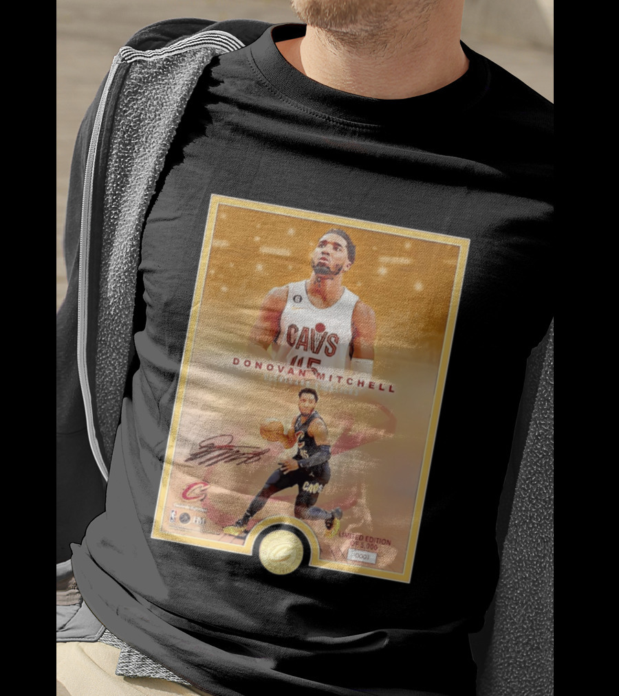 Donovan Mitchell Cleveland Cavaliers Limited Edition Bronze Coin Photo Mint T-Shirt