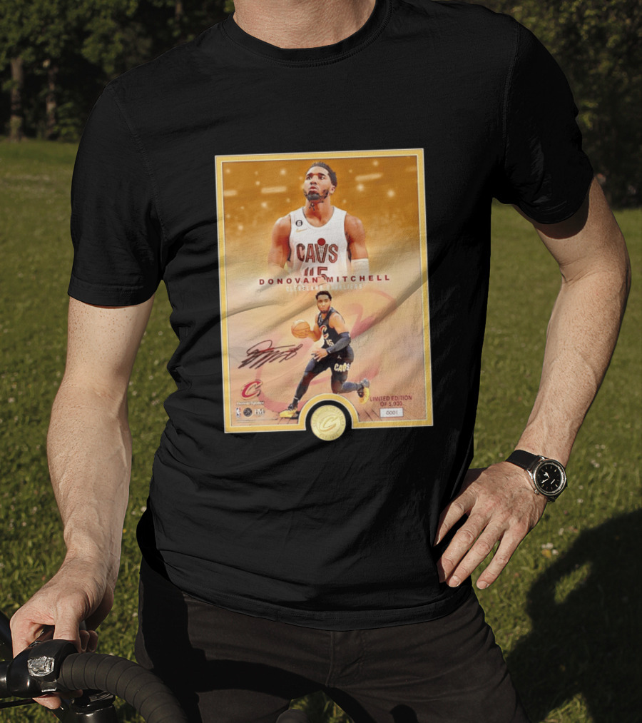 Donovan Mitchell Cleveland Cavaliers Limited Edition Bronze Coin Photo Mint T-Shirt