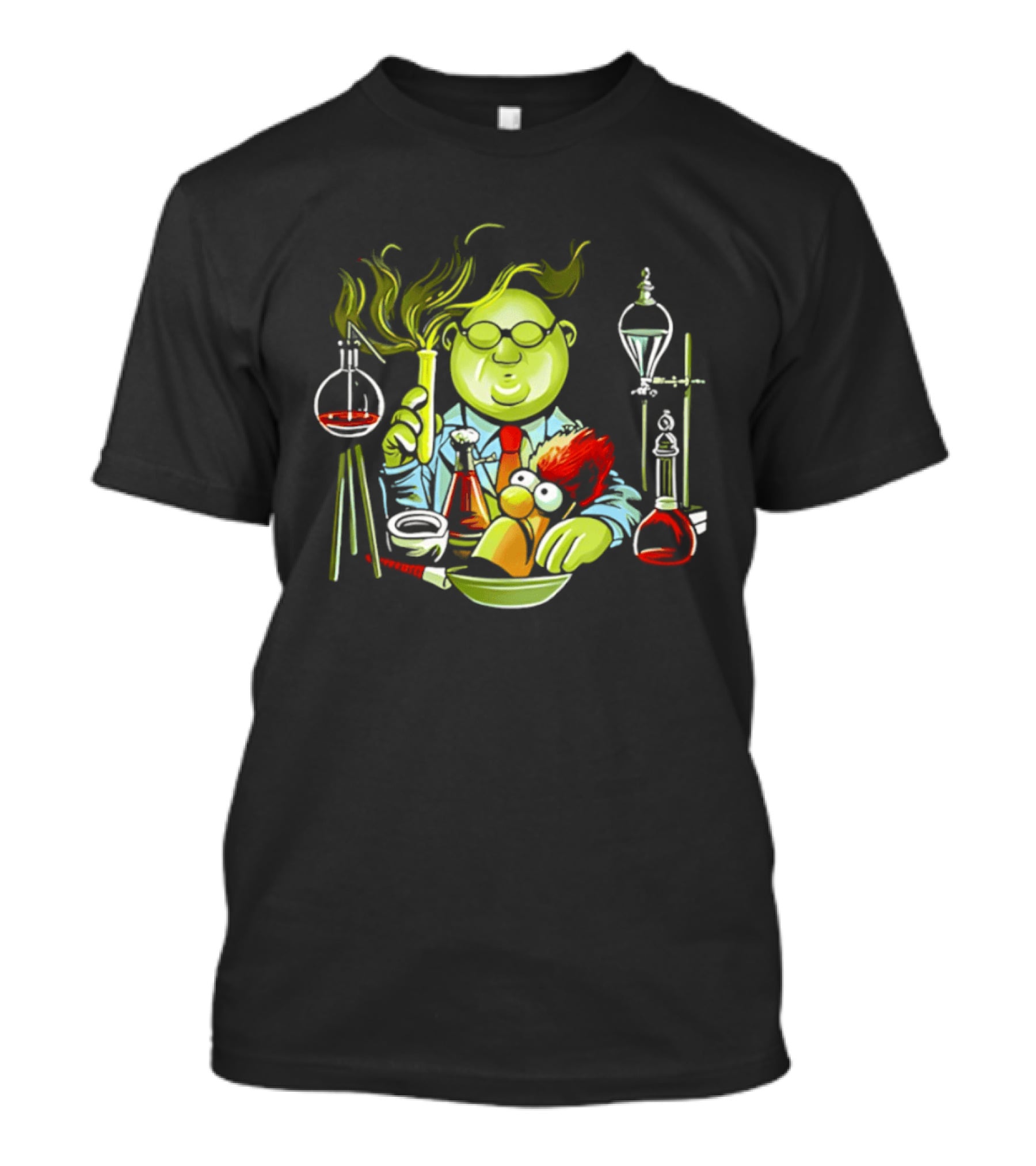 Dr Bunsen Honeydew And Beaker With Re Animator Science Lab Experiment T-Shirt