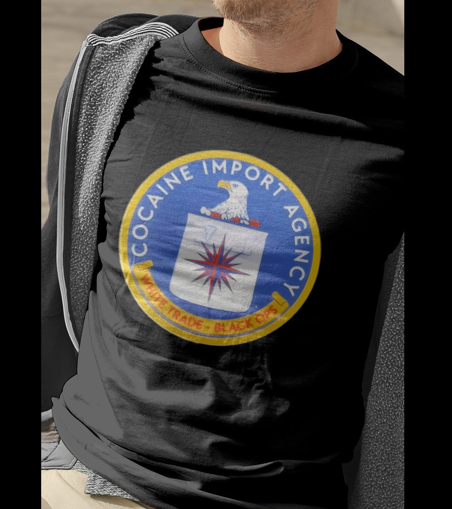 Cocaine Import Agency Eagle Emblem White Trade Black Ops T-Shirt