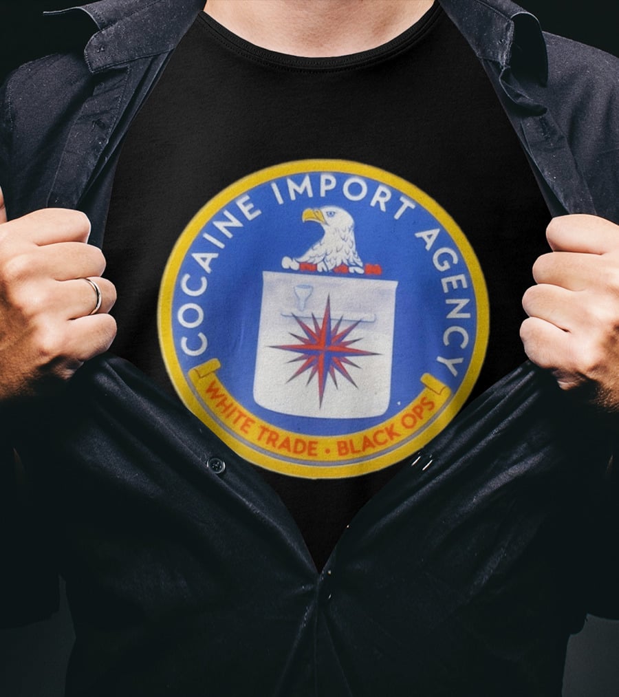 Cocaine Import Agency Eagle Emblem White Trade Black Ops T-Shirt