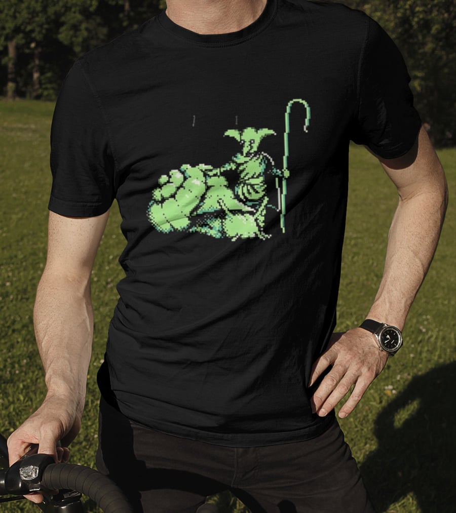 Goblin Shepherd With Staff Pixel T-Shirt