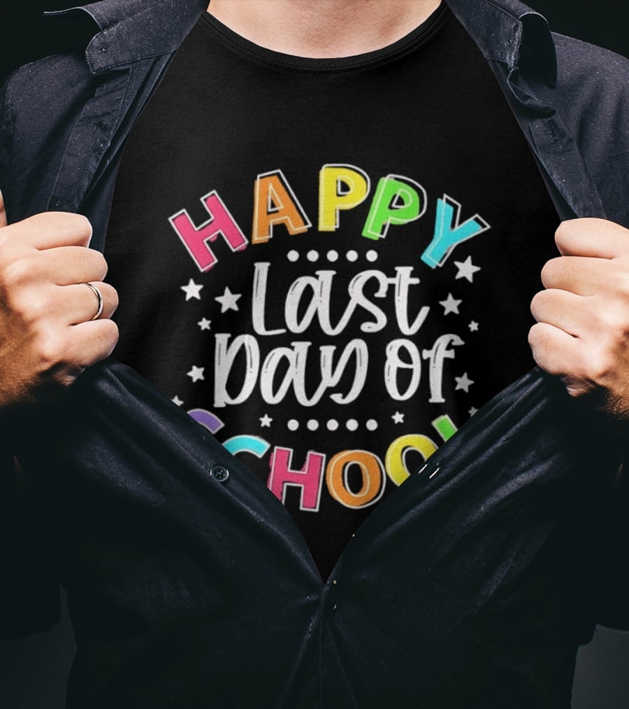 Happy Last Day Of School Colorful Celebration T-Shirt