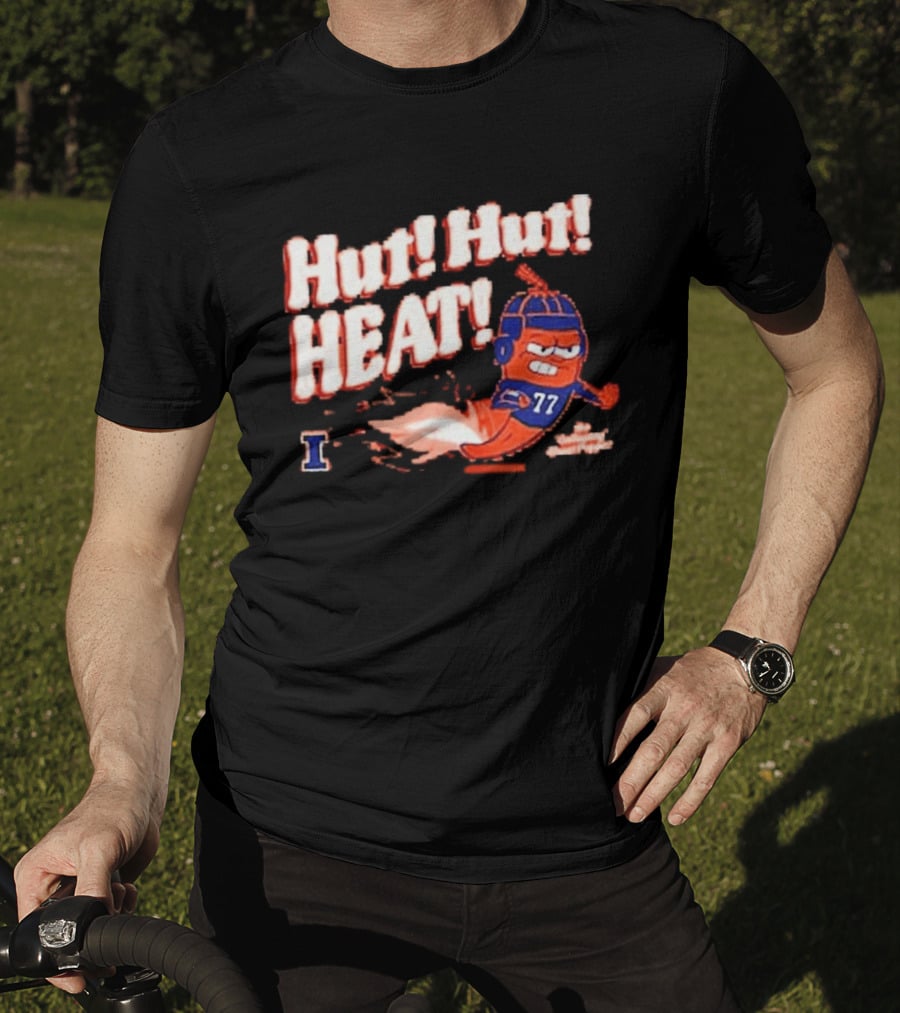 Illinois Galloping Ghost Pepper Hut Hut Heat Football 77 T-Shirt