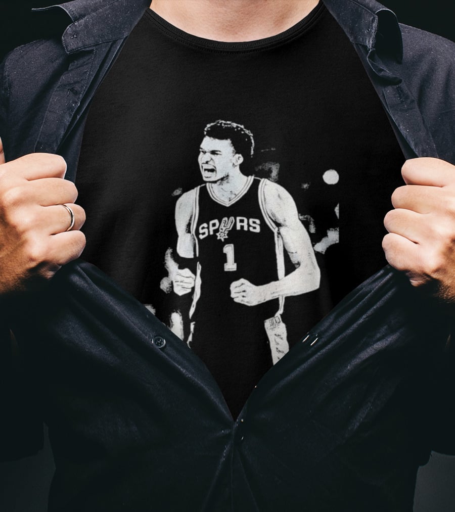 Victor Wembanyama Spurs Number 1 Basketball Jaelen Molina T-Shirt