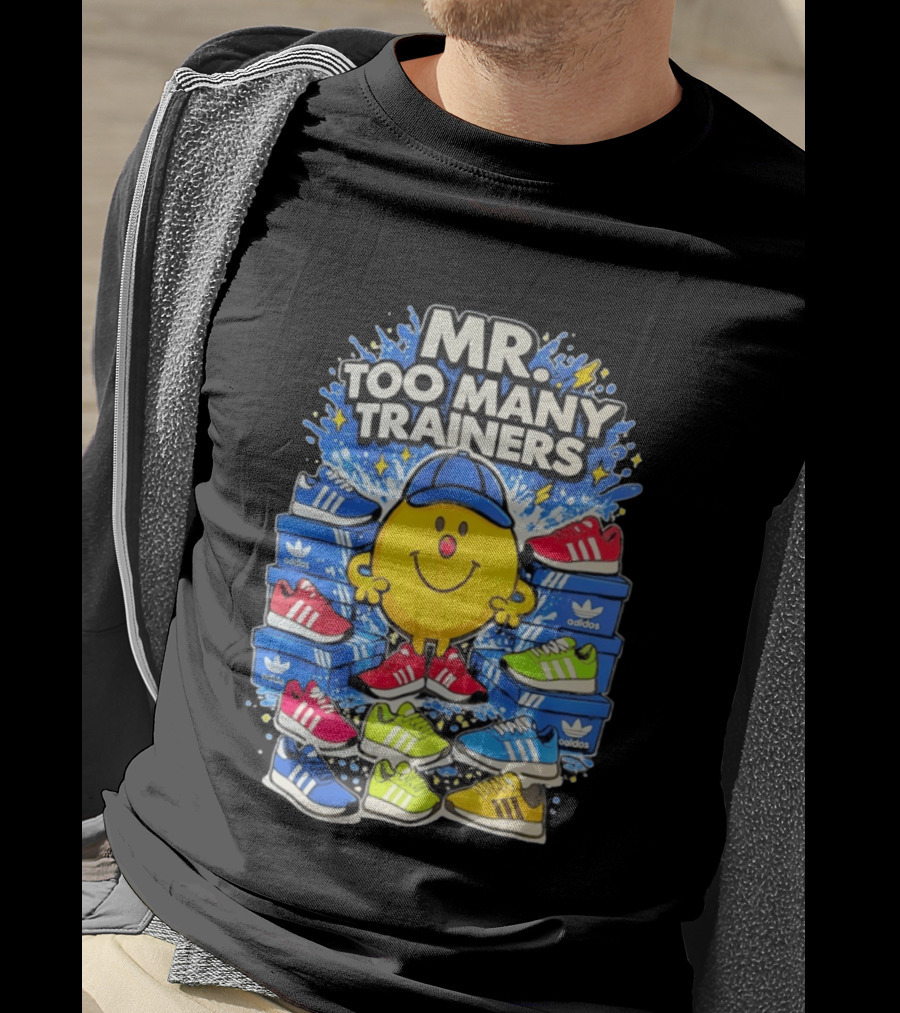 Mr Too Many Trainers Adidas Shoe Boxes Fun Sports T-Shirt