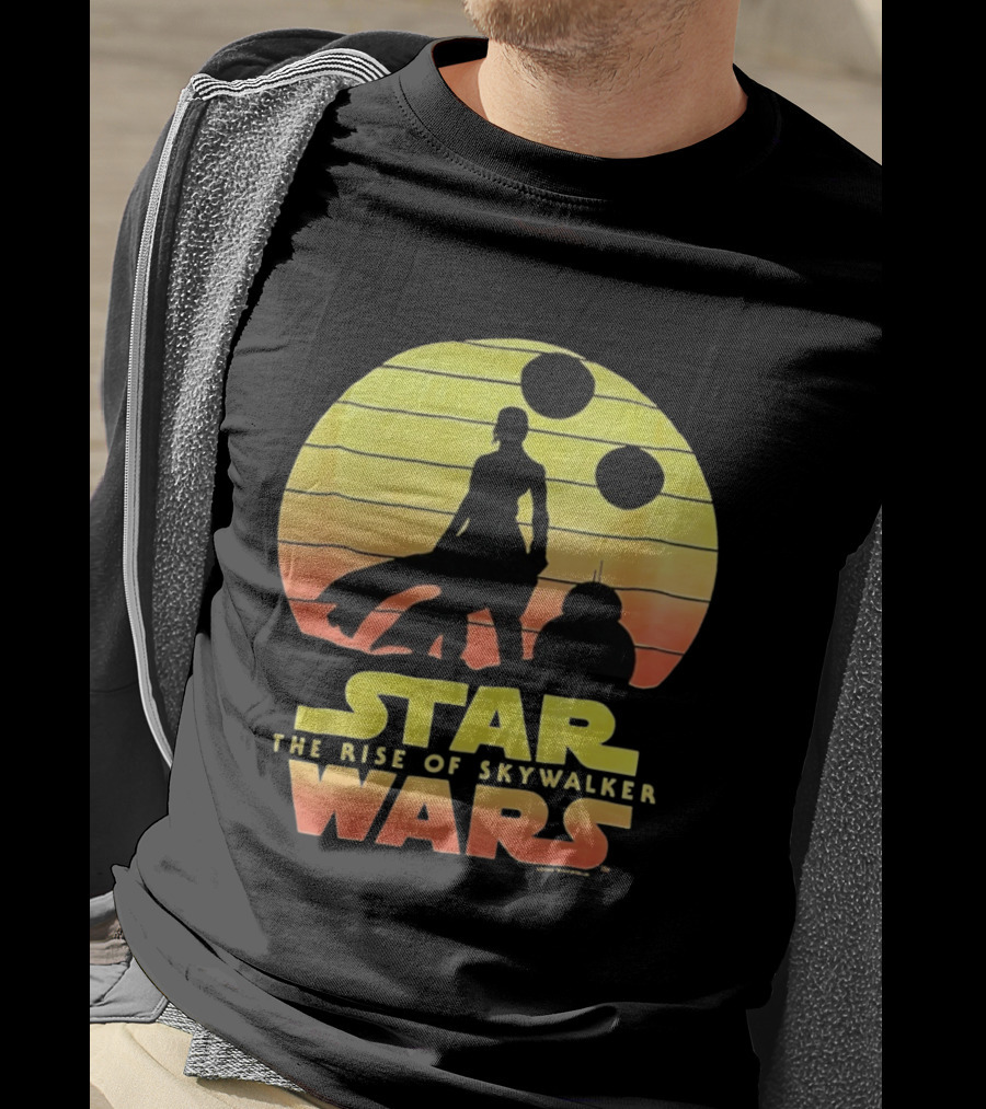 Star Wars The Rise Of Skywalker Silhouette Sunset Scene T-Shirt