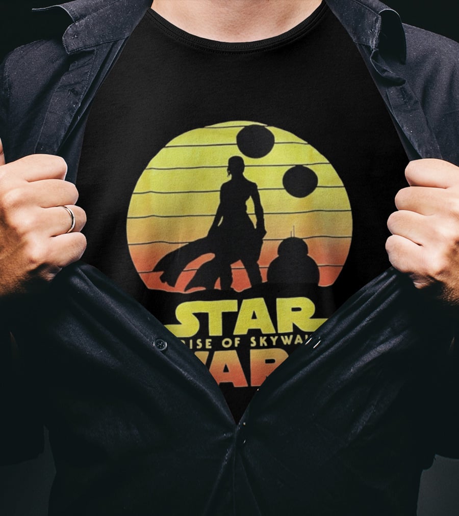 Star Wars The Rise Of Skywalker Silhouette Sunset Scene T-Shirt