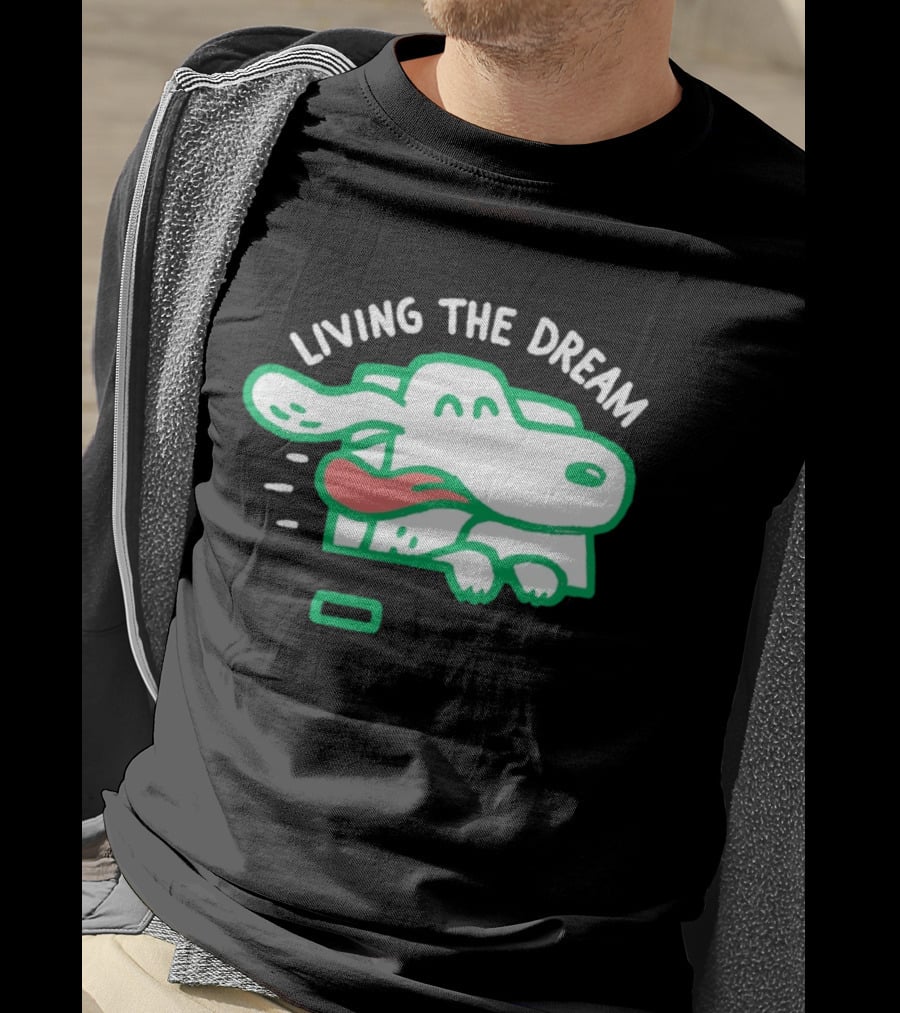 Living The Dream Dog Joyfully Enjoying Car Ride With Head Out The Window T-Shirt