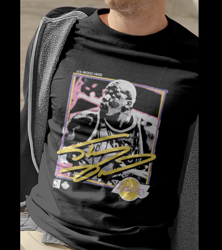 Los Angeles Lakers Shaquille O'Neal 55 Signature NBA Official Merchandise T-Shirt