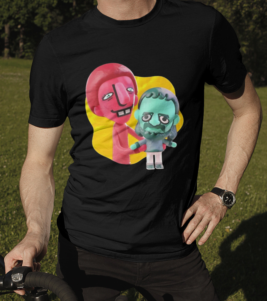 The Best Buds Colorful Character Figures Hugging Playful T-Shirt