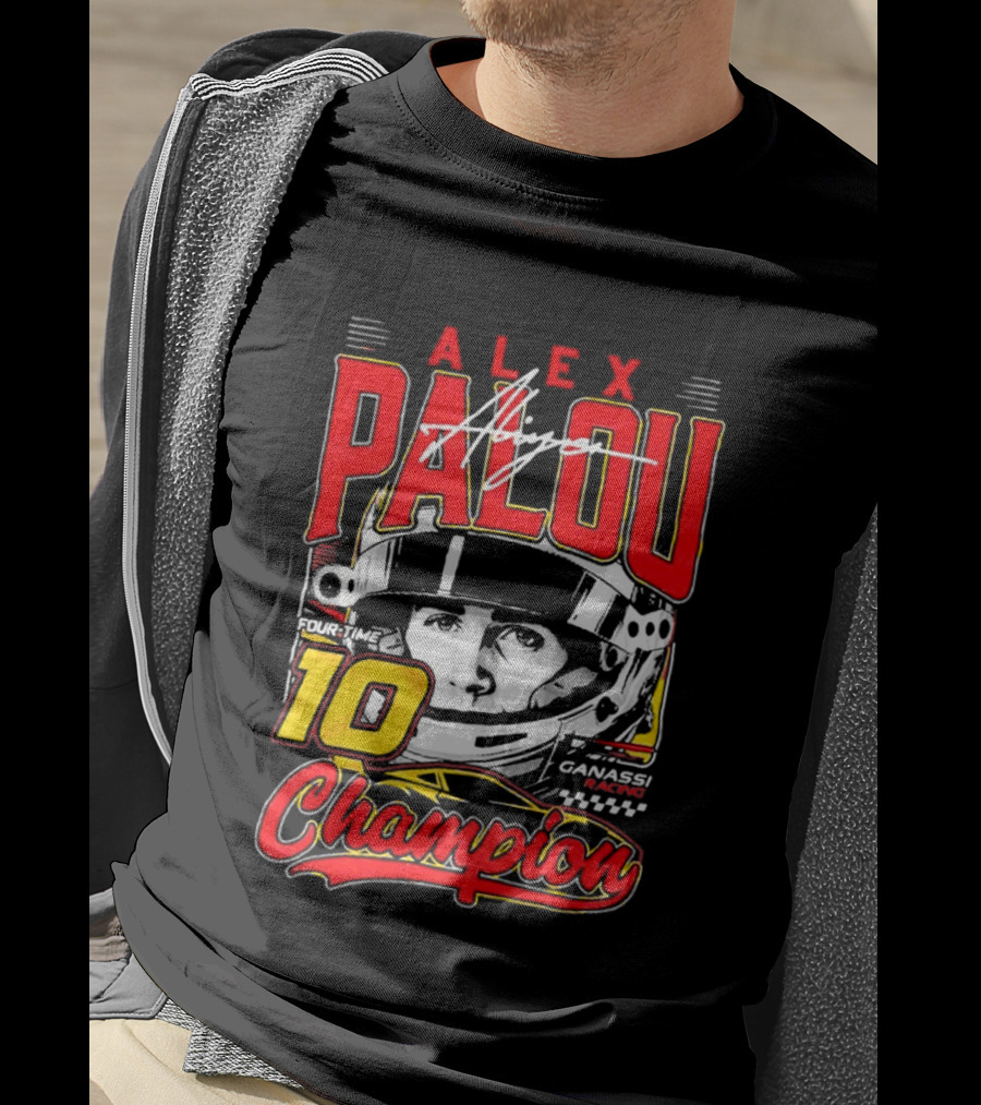 Alex Palou 10 Champion Racing Helmet Signature T-Shirt