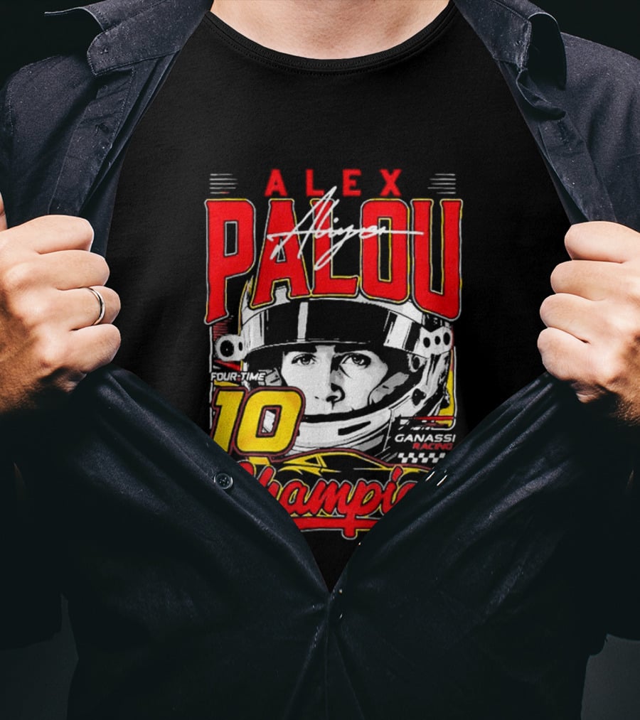 Alex Palou 10 Champion Racing Helmet Signature T-Shirt