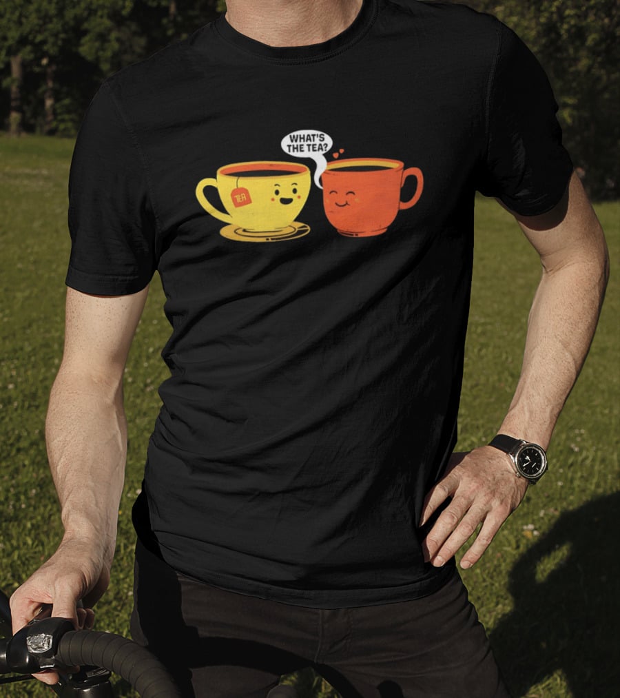 What's The Tea Gossiping Teacups Cute Conversation T-Shirt